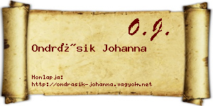 Ondrásik Johanna névjegykártya